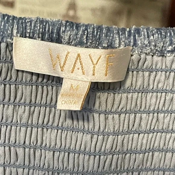 Wayf Velvet Bustier Corset Top Juliet Sleeves in Color Slate Womens Size Medium - Picture 13 of 16